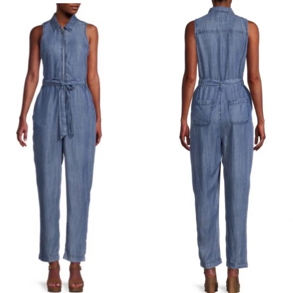 NWT Velvet Heart Tait Malibu Zip Up Jumpsuit, Tencel, Blue, Small - Picture 4 of 5